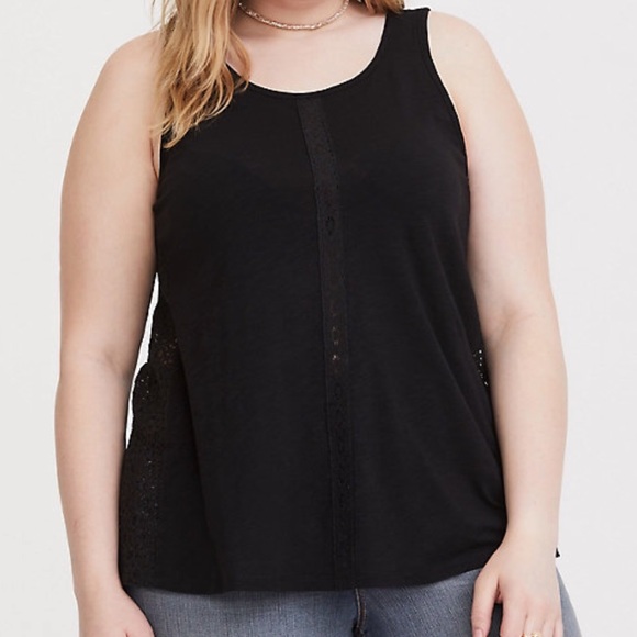 torrid Tops - Torrid Lace Inset Tank Top